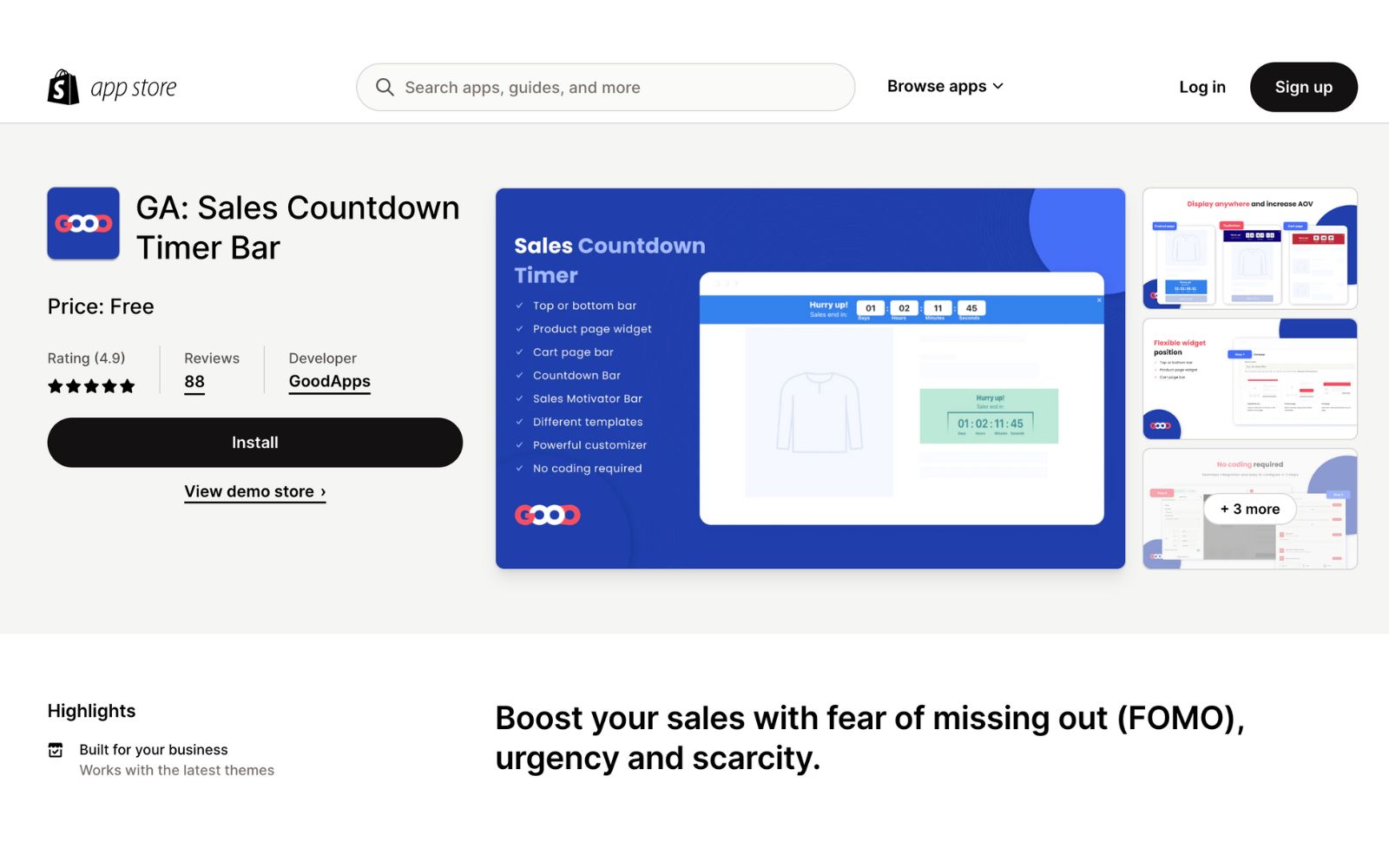 GA: Sales Countdown Timer Bar